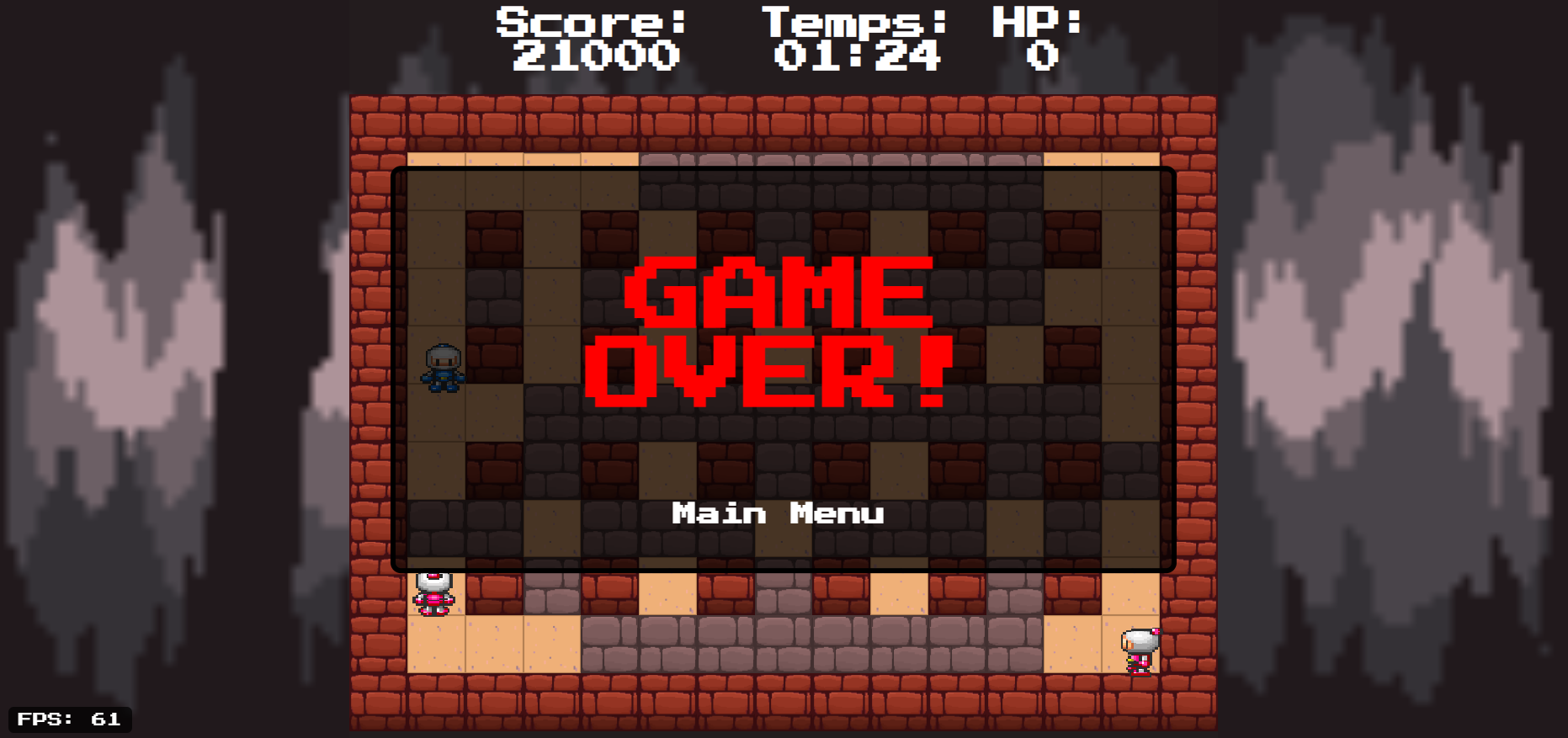 Game Over Screen